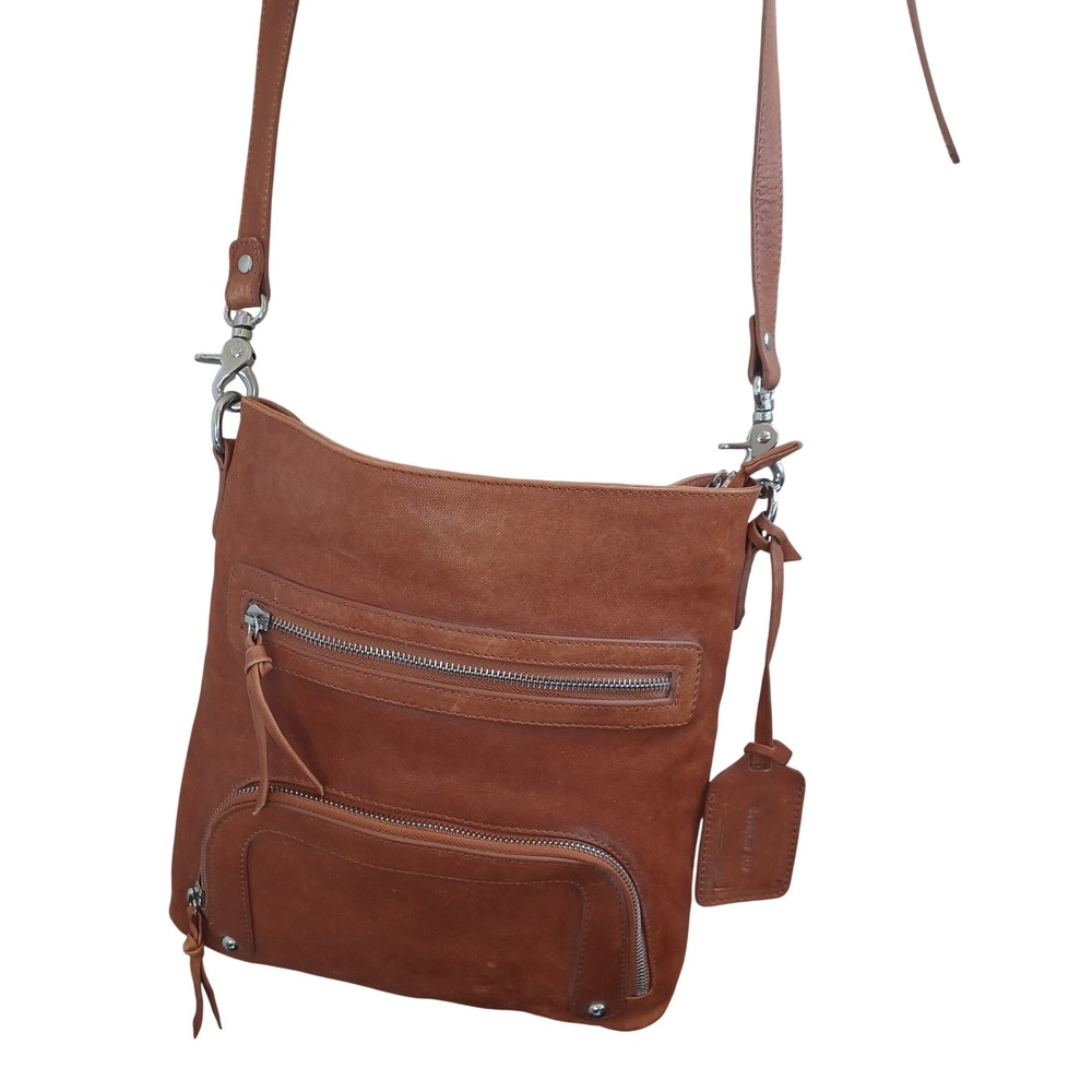 Chocolat Blu Cognac Brown Leather‎ Crossbody Messenger Bag Adjustable
